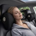 Super Cozy Car Headrest Pillow, 100% Memory Foam Car Neck Pillow with Adjustable Strap & Breathable Removable Cover, Ergonomic Design - Travel Pillow Car Pillow for Neck/Back Pain Relief(Black, 1PC) - Image 8