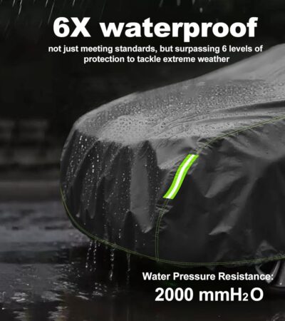 Custom Fit for Jeep Compass Car Cover 2007-2025 Compact SUV Covers 100% Waterproof with Zipper Door & Side Mirror Pockets All Weather Snowproof Rain Hail UV Protection Outdoor Full Cover - Image 5