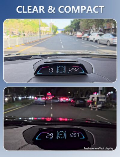 OBD2 Speedometer for Car Digital with Time, Speed, Mileage, RPM, Volt, Water Temp, Overspeed, Fatigued Driving Alert LCD Screen OBD2 Guage Display for Car Head Up Display HUD for Most 2008+ Sedan Cars - Image 7