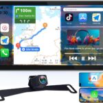 Portable Apple Carplay with Backup Camera: Plug-Play 15-Mins DIY Installation Carplay Screen - Compatible with 99% of Older Cars Upgraded - Wireless Seamless Connection for Apple/Android Auto