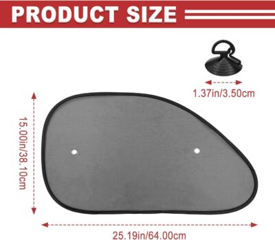 2 Pieces Universal Car Window Sun Shade Side Window UV Protection for Child and Baby Blocks Glare Sunlight and Heat Reduces Fading and Damage Fits Most Cars - Image 2