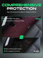 YHTAUTO Floor Mats Compatible with Tesla Model 3 Highland 2024 2025, TPE Floor Liners All Weather Custom Fit, 1st & 2nd Row, Set of 3, Red - Image 7