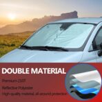 Front Windshield Sun Shade Compatible with Fiat 500 2010-2024 Car Windshield Sun Shade Foldable Sun Shield UV Protection Auto Accessories (Front Windshield Memory Steel Wire) - Image 6