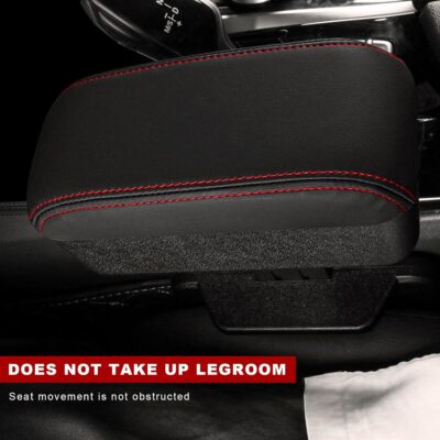 Car Armrest Storage Box with Cup Holder, Adjustable Leather Auto Seat Gap Filler Armrest Extender Pad, Liftable Forearm Wrist Support Center Console Storage Case for SUV Truck (Black & Red) - Image 7