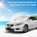 INSAUTO Windshield Sun Shades Compatible with Honda Civic Accord, Front Window Sunshade for Windshield Cover Foldable Sun Visor Protector 210T Reflective Cool Car Accessories (61" X 34.6") - Image 2