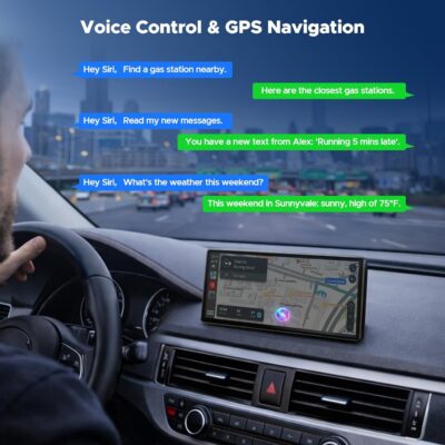 LAMTTO 9.26" Wireless CarPlay Screen for Car - Apple CarPlay & Android Auto Touchscreen, 1600x600 HD IPS Display, Plug & Play, OTA Updates, Waterproof Backup Camera & Screen Mirroring - Image 5