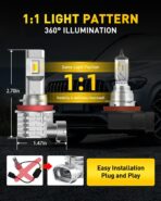 AUXITO H11 H8 H16 Switchback LED Fog Light Bulbs, 6500K White/3000K Amber Yellow, 6000LM 300% Brightness, Dual Color White Yellow Driving Fog Lights, Non-polarity, Pack of 2 - Image 7