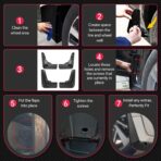 BDFHYK Mud Flaps Splash Guards 4PCS Front & Rear Side Mud Guards Compatible with Toyota Camry SE XSE 2018-2022 - Image 7