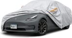 6 Layer Heavy Duty Car Cover Custom Fit for Tesla Model Y with Charging Port Flap, Waterproof All Weather Car Tarp Outdoor Protection with Cotton Lining