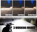 Motorcycle Driving Lights 12-60V 40W 3600LM LED Fog Lights for ATV UTV Bike Car Truck Boat Forklift Waterproof LED Spotlights with 6 Light Beads High Low Strobe Beam Switch Universal (Black 2) - Image 3