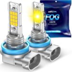 Marsauto H16 H11 H8 LED Fog Light Bulb Yellow, 12,000 Lumens 3500K Amber Yellow Fog Lights Super Bright & Compact H8/H11 LED Bulb, 1:1 Mini Size Plug and Play, Side Marker & Parking Light Combos