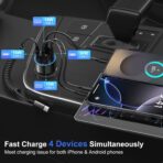 3 Pack USB C Car Charger, 4-Port 65W Dual 12V USB-A & USBC Cigarette Lighter Adapter Plug with Voltmeter PD/QC 3.0 Fast Charging Car Phone Charger for iPhone 17 16e 15 14 13 12 Pro Max, Android-Black - Image 4