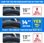 ROXX Black Lacquer Hubcaps Wheel Covers, Universal Wheel Covers Guards Snap On Auto Tire Rim OEM Style Replacement, Fits Most Car Trunk SUV-Set of 4 (14-inch) - Image 6