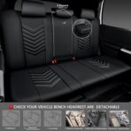 CAR PASS 3D Foam Faux Leather Car Seat Covers Full Set,Waterproof Leather Seat Cover for Cars,Luxury Universal Fit for SUV Truck Sedan Automotive, Armrest Airbag Compatible Anti-Slip, All Black - Image 4