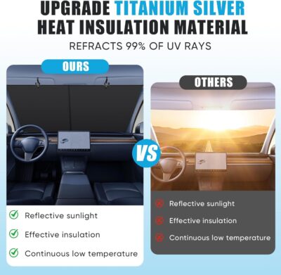 Automatic Retractable Car Sunshade, 2025 New Adjustable Auto Windshield Sun Shade, 35x50 inch Suction Cup Sunshade for Various Models, UV Blocking Protects for Drivers - Image 6