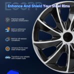 ECCPP OEM Replacement Full Lug Skin Durable-Modern & Stylish 4PC Set 15 Inch Hubcap Wheel Cover Auto Tire Replacement Exterior Cap-Snap On Hubcap - Image 2