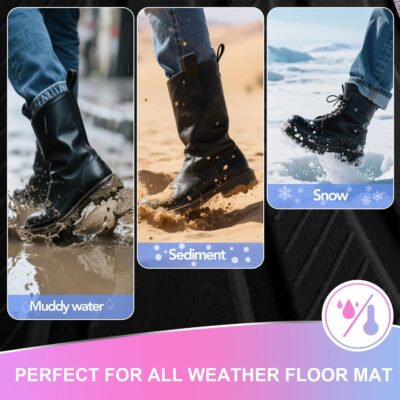 Road Comforts Car Floor Mats Full Set – Front & Rear Car Floor Mats with Aluminum Design, Anti-Slip Backing, All-Weather Protection, Trim-to-Fit Car Mats for Most Sedans, SUVs & Vans - Glitter - Image 8