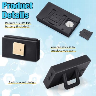 Frienda 3 Pieces Mini Digital Clock Small Digital Clock Stick on Battery Operated Self Adhesive Bracket for Car Dashboard Fridge (White,Black,Blue) - Image 4