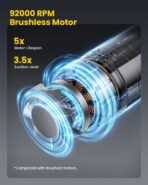 Mr.ego Handheld Car Vacuum Portable Cordless, 4-in-1 Mini Vacuum with 18500Pa Strong Suction, Desk Vacuum Cleaner and Air Duster with Green LED Light for Small Jobs, Car, Home, Keyboards (Black) - Image 5