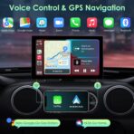 Wireless Protable Carplay & Android Auto with 2.5K Dash Cam, 1080P Backup Camera, Portable 9" HD IPS Screen for Car, GPS Navigation, Bluetooth, AirPlay, MirrorCast, AUX/FM Transmitter - Image 5