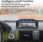 Tire Pressure Monitoring System, Solar Tire Pressure Monitor with 4 External Sensors, Voice Alarm, Real - Time Temperature Pressure Display 0-5 Bar for Car SUV - Dual Charging, - Image 4