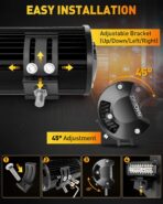 NAOEVO 7 Inch Light Bar, 240W 24,000LM Offroad Fog/Driving Lights LED Pods with 2 Leads Wiring Harness, Spot Flood Combo LED Work Lights for Truck Boat UTV ATV, 2-Pack (White/Amber/White&Amber) - Image 6