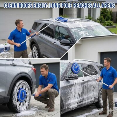 Wontolf 62'' Car Wash Brush Kit with Long Handle, Chenille Microfiber Car Wash Mop Mitt Scratch-Free Car Detailing Cleaning Brush Care Kit Car Cleaning Supplies for Cars RV Truck Boat - Image 3