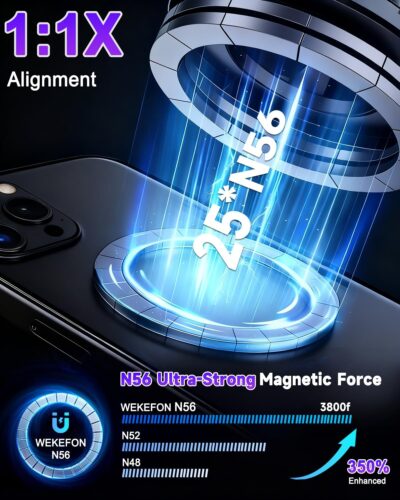 for Magsafe Car Mount Charger, 15W Fast Charging Wireless Car Charger [120LBS Suction &3800gf Magnet] 780° Adjustable, Vacuum Magnetic Phone Holder for Your Car for iPhone & Android, Metal Stand Rotor - Image 5