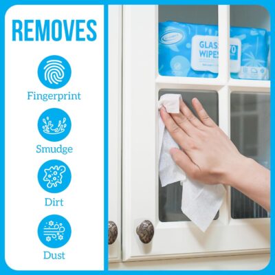 Air Jungles Glass and Window Cleaner Wipes 70 Count, Extra Large 8" x 10" Size Cleaning Wipes for Car Windshield, Headlight, Mirror, Tile and Home Glass Surface - Image 5