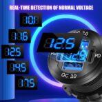 Upgraded 4 Port 12V USB Outlet Aluminum Charger, 78W Dual PD & QC Multiple USB Port for Car, USB C Cigarette Lighter Replacement 12 Volt Socket with Voltmeter Waterproof for Marine Boat Motorcycle RV - Image 5