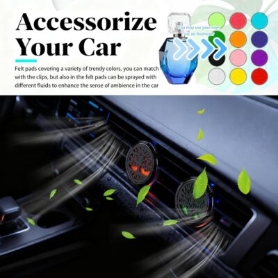 2PCS 30mm Tree of Life Car Essential Oil Diffuser Vent Clip,Stainless Steel Car Diffusers for Essential Oils as Decoration with 12 Felts,Stylish Essentials Oil Cars Diffuser Vent Clips - Image 7