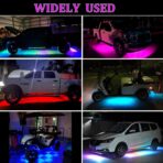 Kairiyard 4Pcs Underglow LED Lights for Cars with App Control, RGB Dream Colors Chasing Music Mode Waterproof Underglow kit for Car Truck - Image 7