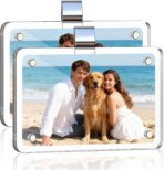 Car Picture Holder Clip Visor Frame Acrylic Magnetic Photo Frames Clear for Cars Sunvisor Display 2 Pcs Fit Family Pet Road Trip Memories