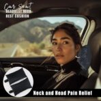 2-Pack Car Headrest Neck Pillows, 100% Cotton Fill with Adjustable Strap, Breathable Support for Driving & Travel (Black-Checkerboard) - Image 6