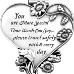 Heart-Shaped Car Visor Clip, Car Visor Medal Accessories, Driving Safety Prayer Bless Religious Gift for Family, Friends, New Drivers