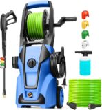 Pressure Washer 5000PSI Adjustable Pressure Power Washers with 33ft Hose, 4 Nozzle and Foam Cannon, Powerwashers Cleaner Machine for Home, Cars, Blue
