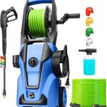 Pressure Washer 5000PSI Adjustable Pressure Power Washers with 33ft Hose, 4 Nozzle and Foam Cannon, Powerwashers Cleaner Machine for Home, Cars, Blue