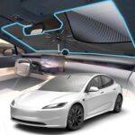 [2025 Upgrade] Windshield Sun Shade Umbrella, Foldable Car Sun Shade with Vinyl Coating Heat Shield UV Ray Reflector Keeps Cool and Protect Interior, for Auto Trucks Sedan SUV (57" x 31")