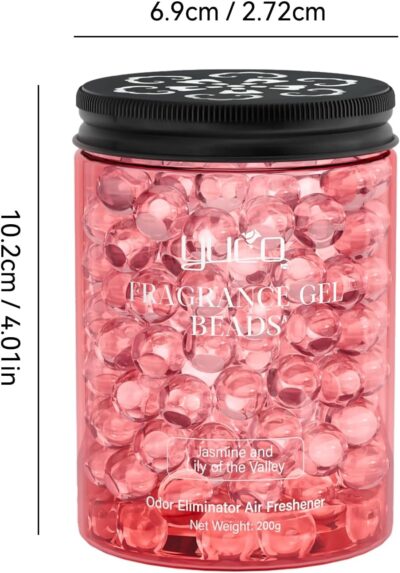 Fragrance Gel Beads Superior Aroma Air Freshener, Eliminates Odors in Cars, Offices, Pet Areas, Cabinets, Plant Based, 200g, Pack of 1, Jasimine and Lily of the Valley - Image 3