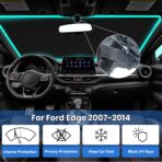 Windshield Sun Shade for Ford Edge 2007-2014, Car Front Window Sunshade with 240T Sun Visor Protector Blocks UV Rays Heat Sun Shield Accessories - Image 2
