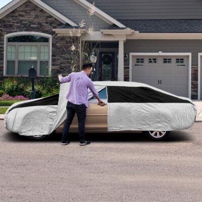 Titan Lightweight Poly 210T Car Cover for Sedans 186-202". Waterproof, UV Protection, Scratch Resistant, Driver-Side Zippered Opening. Fits Camry, Accord and More. - Image 5