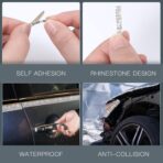 Kingdder 32.8Ft Bling Car Trim Self Adhesive Glitter Crystal Rhinestone Car Interior Exterior Accessories for Women DIY Line Molding Stickers for Auto Dashboard Diamond Ribbon Strips Decor (White) - Image 4