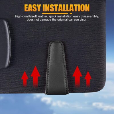 AICEL Sunglasses Holders for Car Sun Visor, Leather Eyeglasses Hanger Mounter, Magnetic Glasses Holder and Ticket Card Clip, Auto Interior Accessories Universal for SUV Pickup Truck - Image 5