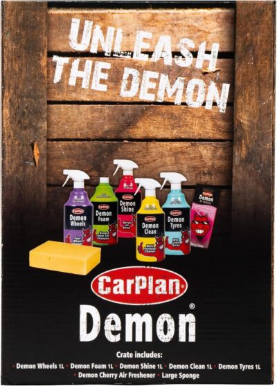 CarPlan Demon Car Wash Kit - 7 Piece Set Includes Car Wash Soap, Wheel Cleaner, Tire Shine, Interior Cleaner, Demon Shine, Air Freshener & Sponge - Image 9
