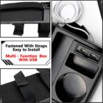 Car Center Console Cover 3 in 1, Auto Center Console Pad with Cup Holder and Phone Holder,PU Leather Auto Armrest Cover Protector,Waterproof Universal car armrest Cover for Most Vehicle - Image 3