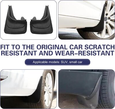 2 PCS Car Mud Flaps, Tire Rear Enhanced Splash-protection Trim Kit, Waterproof Tight Fit Fender Protector for All Weathers, Universal Modification Accessory for Cars SUVs Trucks (Black) - Image 6