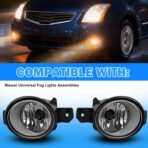 Halogen Fog Light Replacement for Nissan Altima 2008-2013/Rogue 2008-2015/Maxima 2009-2014/Versa 2012-2016/Murano 2015-2016/Pathfi Driver and Passenger Side - Image 2
