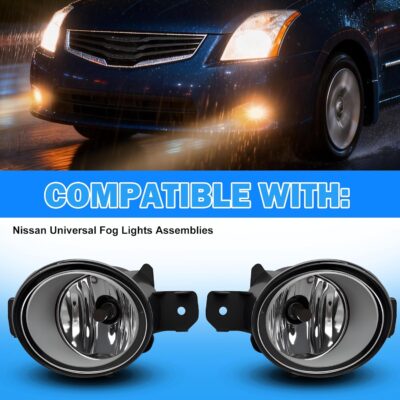 Halogen Fog Light Replacement for Nissan Altima 2008-2013/Rogue 2008-2015/Maxima 2009-2014/Versa 2012-2016/Murano 2015-2016/Pathfi Driver and Passenger Side - Image 2