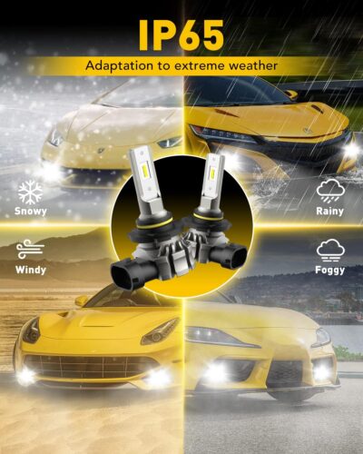 AUXITO 9145 LED Fog Light Bulbs, 6000LM 6500K Cool White Light, 300% Brightness H10 9140 9045 9040 Led Fog Lights, CSP LED Chips, DRL Replacement for Cars, Pack of 2 - Image 6