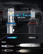FRANXI 9007/HB5 LED Bulbs fog light bulb, Hi/Low Beam, 1:1 Mini Size, 60W Super Bright 6000K Cool White Plug and Play, IP67 Waterproof, Pack of 2 - Image 5